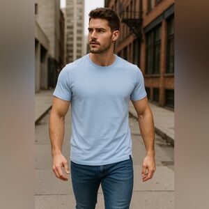 G/FORE Sky Blue Cotton Short Sleeve T-Shirt – Size XL – Like New